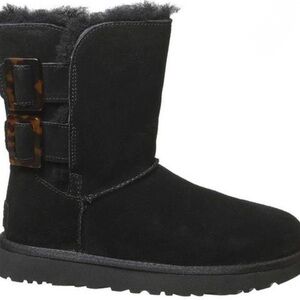 UGG Black Ankle Boots with Buckle Detail